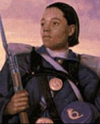 Cathay
 Williams  First black female to enlist in the Army. On Nov. 15, 1866,
Cathay Williams enlisted in the Army using the name William Cathay. She
informed her recruiting officer that she was a 22-year-old cook. He
described her as 5' 9", with
black eyes, black hair and black complexion. An Army surgeon examined
Cathay and determined the recruit was fit for duty, thus sealing her
fate in history as the first documented black woman to enlist in the
Army even though U.S. Army regulations forbade the enlistment of women.